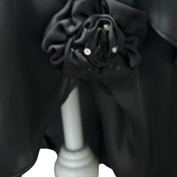 Jade Courture by Jasmine Bridal Black One Shoulder Gown with Boning EUC SZ 12 - Picture 6 of 11